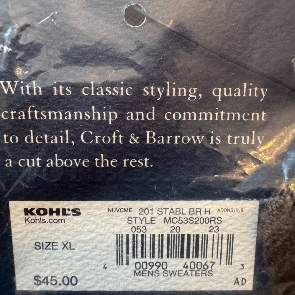 Croft & Barrow Classic Dark Gray Sweater - Picture 2 of 3